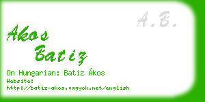 akos batiz business card